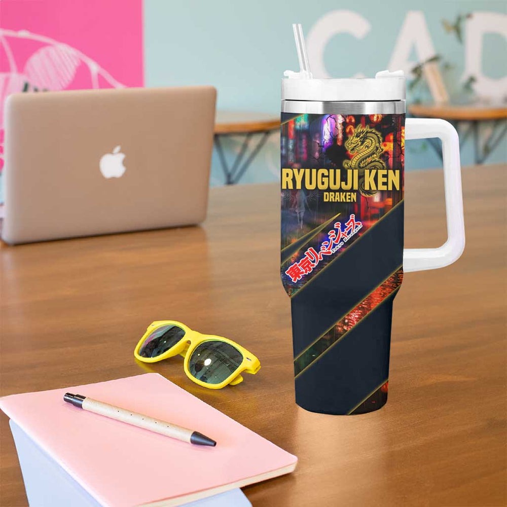 Ryuguji Ken Draken Tumbler With Handle Neon Dragon Yakuza Art Style TS04 Ryuguji Ken Draken Tumbler With Handle Neon Dragon Yakuza Art Style TS04
