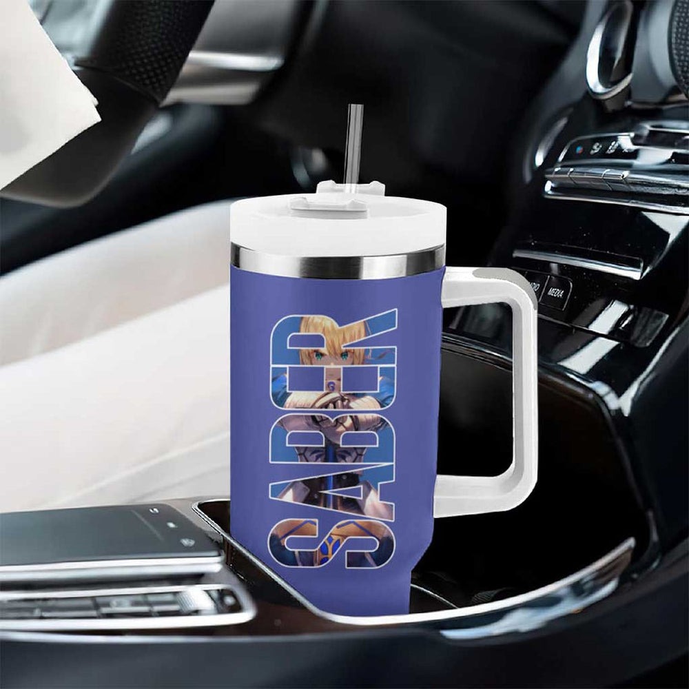 Saber Fate Stay Night Unlimited Blade Works Tumbler With Handle Anime Style TS04 Saber Fate Stay Night Unlimited Blade Works Tumbler With Handle Anime Style TS04