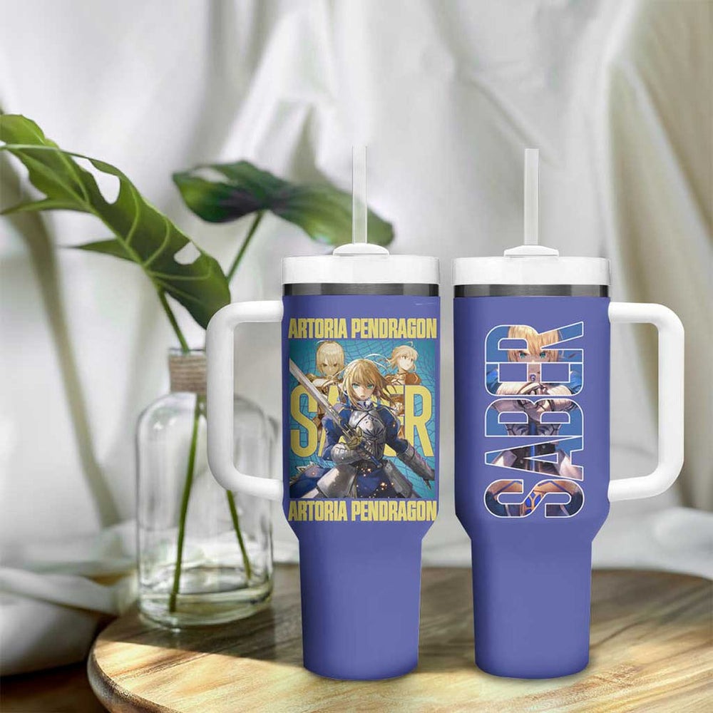 Saber Fate Stay Night Unlimited Blade Works Tumbler With Handle Anime Style TS04 Saber Fate Stay Night Unlimited Blade Works Tumbler With Handle Anime Style TS04