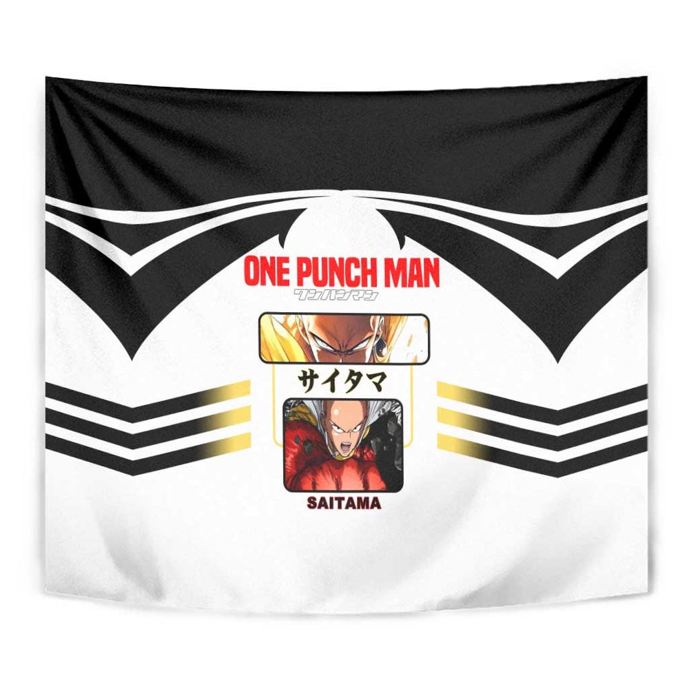 Saitama from One Punch Man Tumbler With Handle with Bold Hero Pose and Minimalist Design TS04