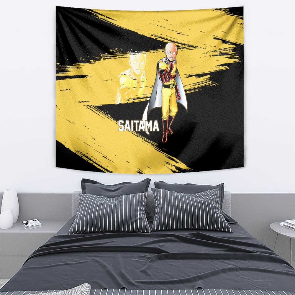 Saitama One Punch Man Anime Yellow and Black Theme Tumbler With Handle with Heroic Pose and Dynamic Brushstroke Background TS04 Saitama One Punch Man Anime Yellow and Black Theme Tumbler With Handle with Heroic Pose and Dynamic Brushstroke Background TS04