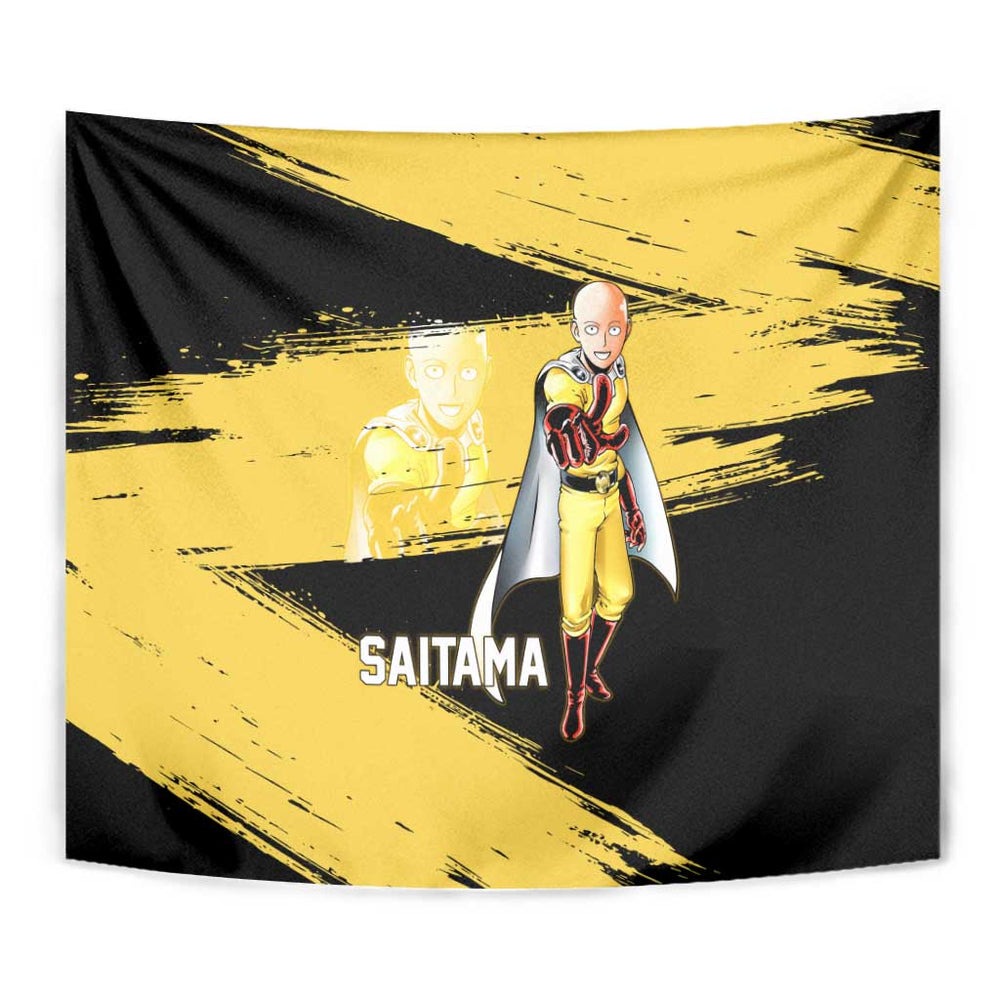 Saitama One Punch Man Anime Yellow and Black Theme Tumbler With Handle with Heroic Pose and Dynamic Brushstroke Background TS04 Saitama One Punch Man Anime Yellow and Black Theme Tumbler With Handle with Heroic Pose and Dynamic Brushstroke Background TS04