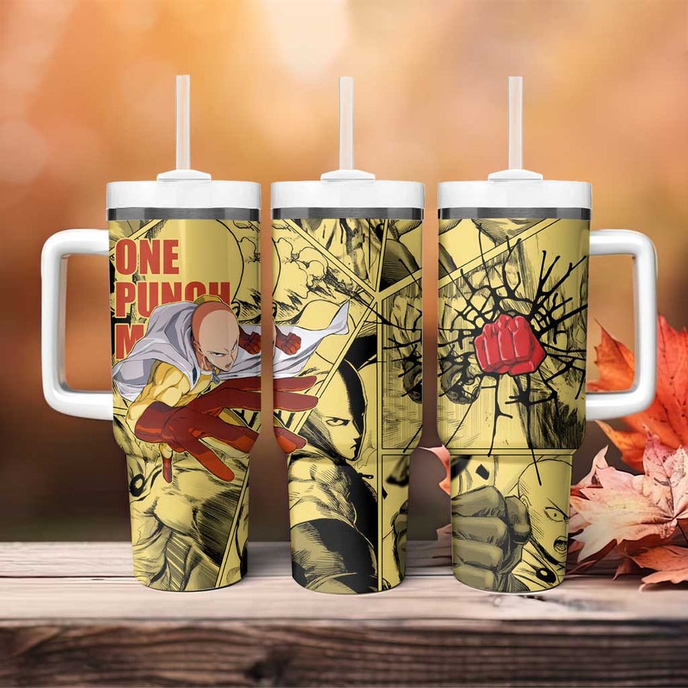 Saitama - One Punch Man Tumbler With Handle Anime Mix Manga Style TS04 Saitama - One Punch Man Tumbler With Handle Anime Mix Manga Style TS04