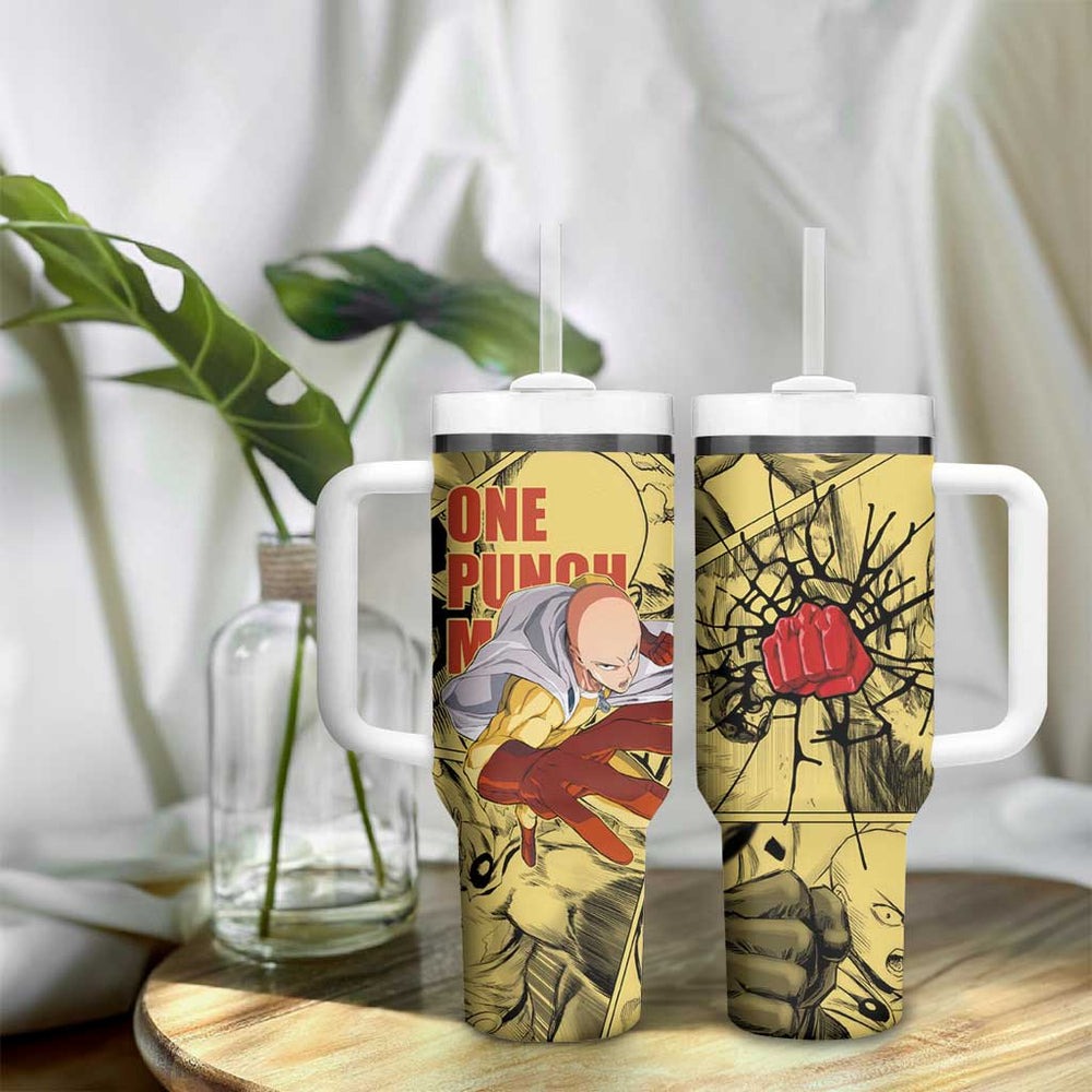 Saitama - One Punch Man Tumbler With Handle Anime Mix Manga Style TS04 Saitama - One Punch Man Tumbler With Handle Anime Mix Manga Style TS04