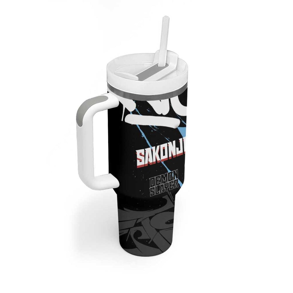 Sakonji Demon Slayer Tumbler With Handle Blue Graffiti Anime Style TS04 Sakonji Demon Slayer Tumbler With Handle Blue Graffiti Anime Style TS04