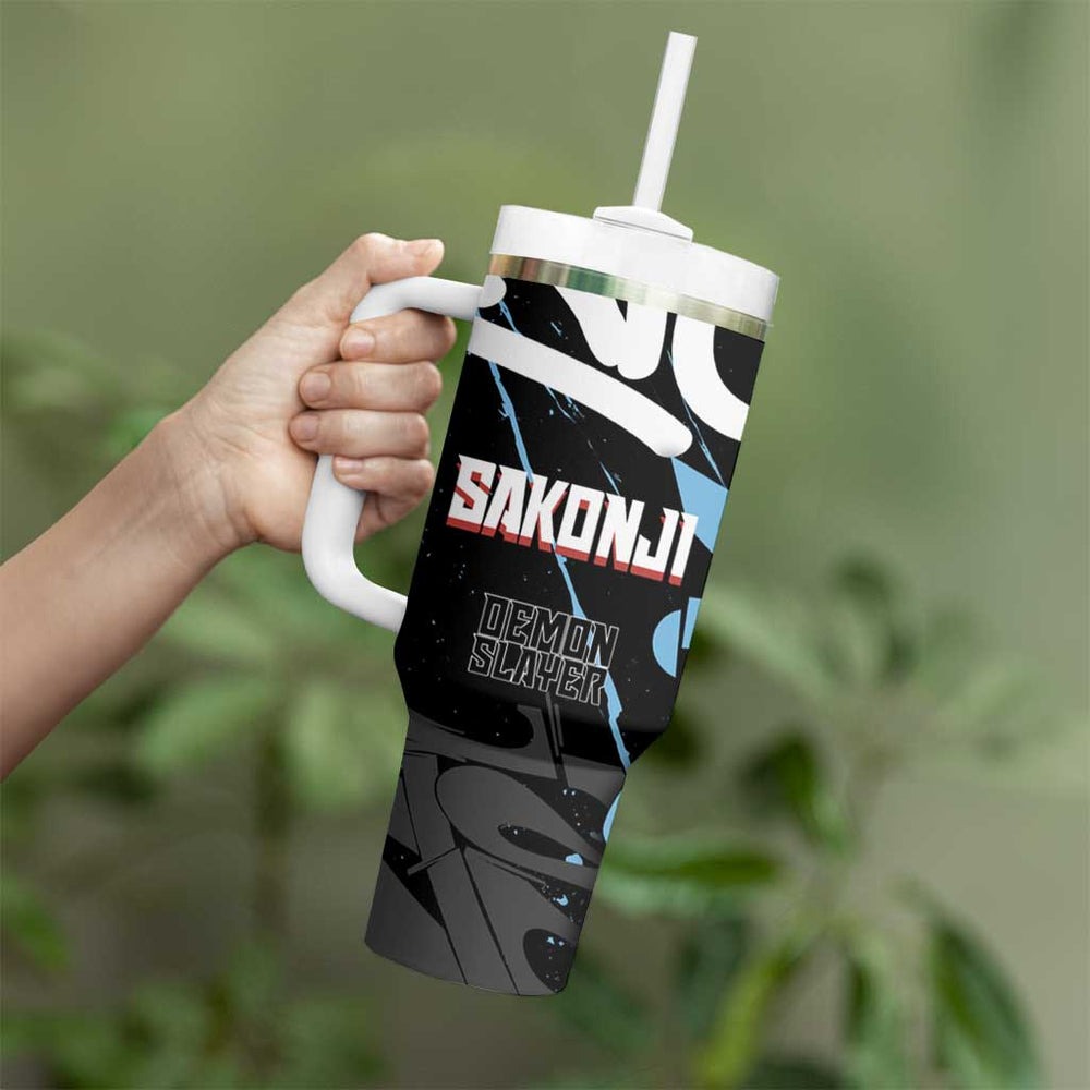 Sakonji Demon Slayer Tumbler With Handle Blue Graffiti Anime Style TS04 Sakonji Demon Slayer Tumbler With Handle Blue Graffiti Anime Style TS04