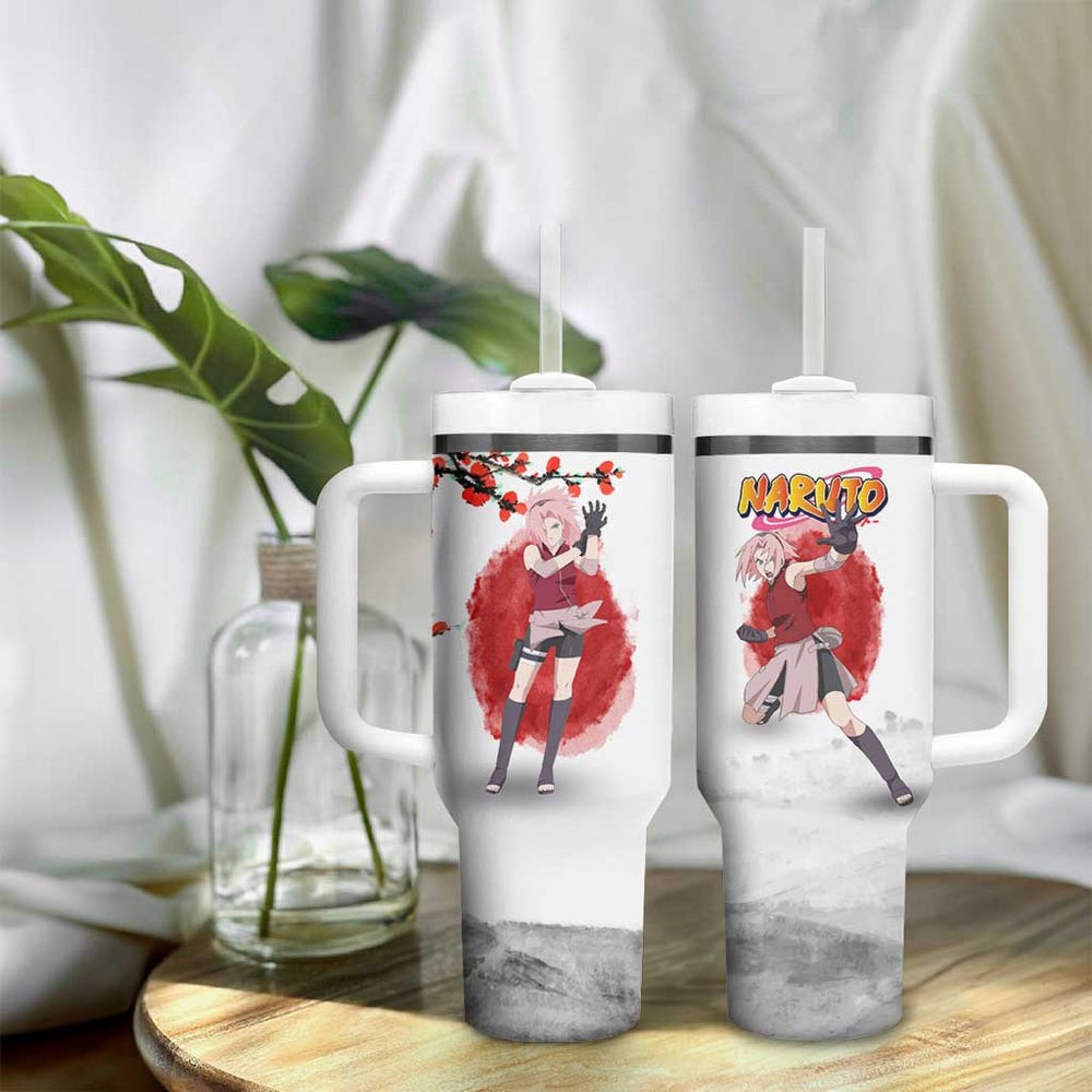Sakura Haruno - Dragon Ball Tumbler With Handle Anime Style TS04 Sakura Haruno - Dragon Ball Tumbler With Handle Anime Style TS04