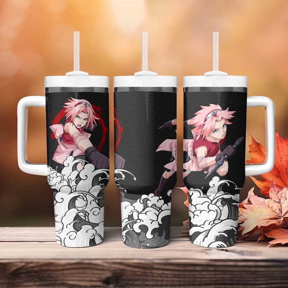 Sakura Haruno Japanese Kanagawa - Naruto Tumbler With Handle Anime Japan Style TS04 Sakura Haruno Japanese Kanagawa - Naruto Tumbler With Handle Anime Japan Style TS04