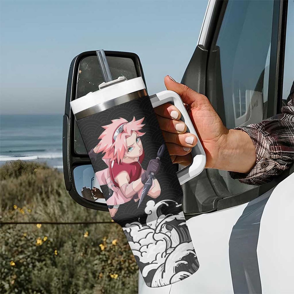 Sakura Haruno Japanese Kanagawa - Naruto Tumbler With Handle Anime Japan Style TS04 Sakura Haruno Japanese Kanagawa - Naruto Tumbler With Handle Anime Japan Style TS04