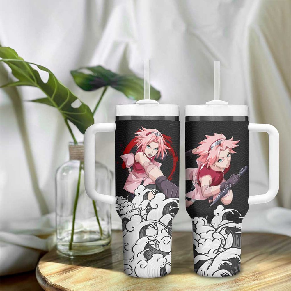 Sakura Haruno Japanese Kanagawa - Naruto Tumbler With Handle Anime Japan Style TS04 Sakura Haruno Japanese Kanagawa - Naruto Tumbler With Handle Anime Japan Style TS04