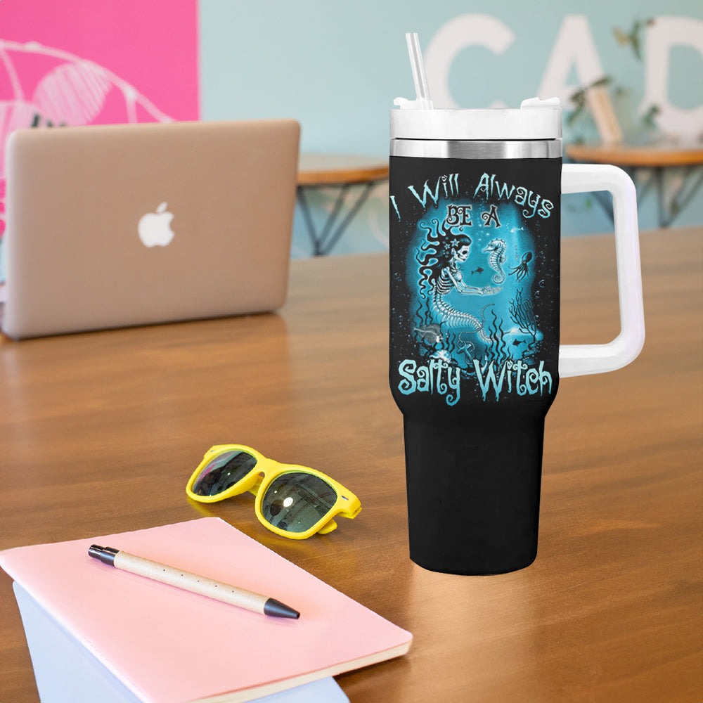 Salty Witch Mermaid Halloween Tumbler With Handle TS04 Salty Witch Mermaid Halloween Tumbler With Handle TS04