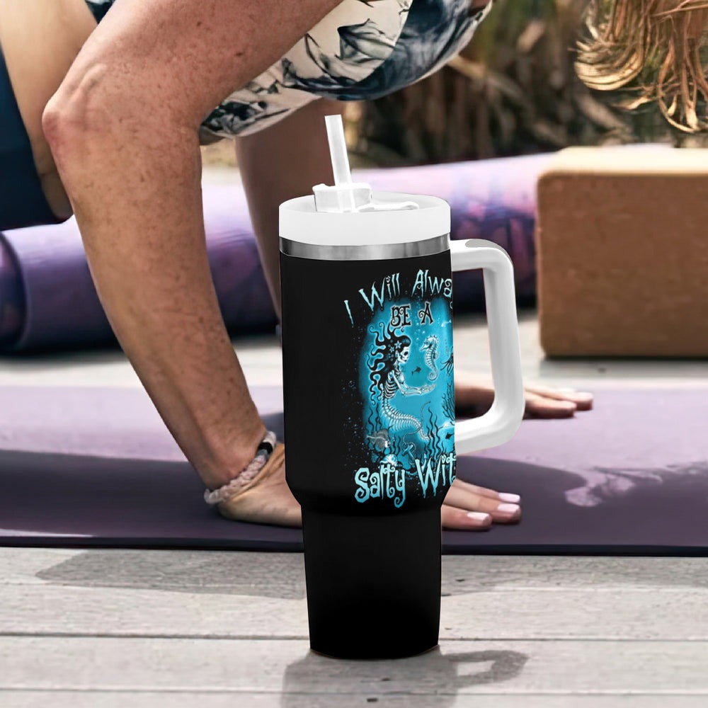 Salty Witch Mermaid Halloween Tumbler With Handle TS04 Salty Witch Mermaid Halloween Tumbler With Handle TS04