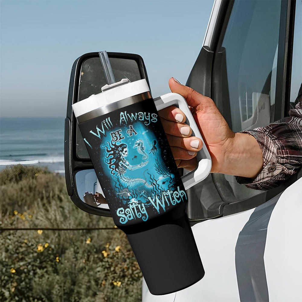 Salty Witch Mermaid Halloween Tumbler With Handle TS04 Salty Witch Mermaid Halloween Tumbler With Handle TS04