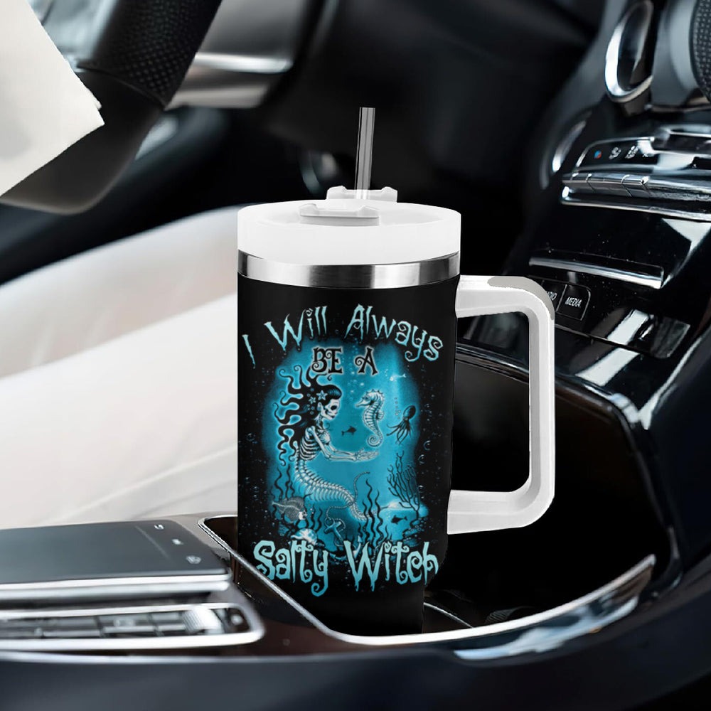 Salty Witch Mermaid Halloween Tumbler With Handle TS04 Salty Witch Mermaid Halloween Tumbler With Handle TS04