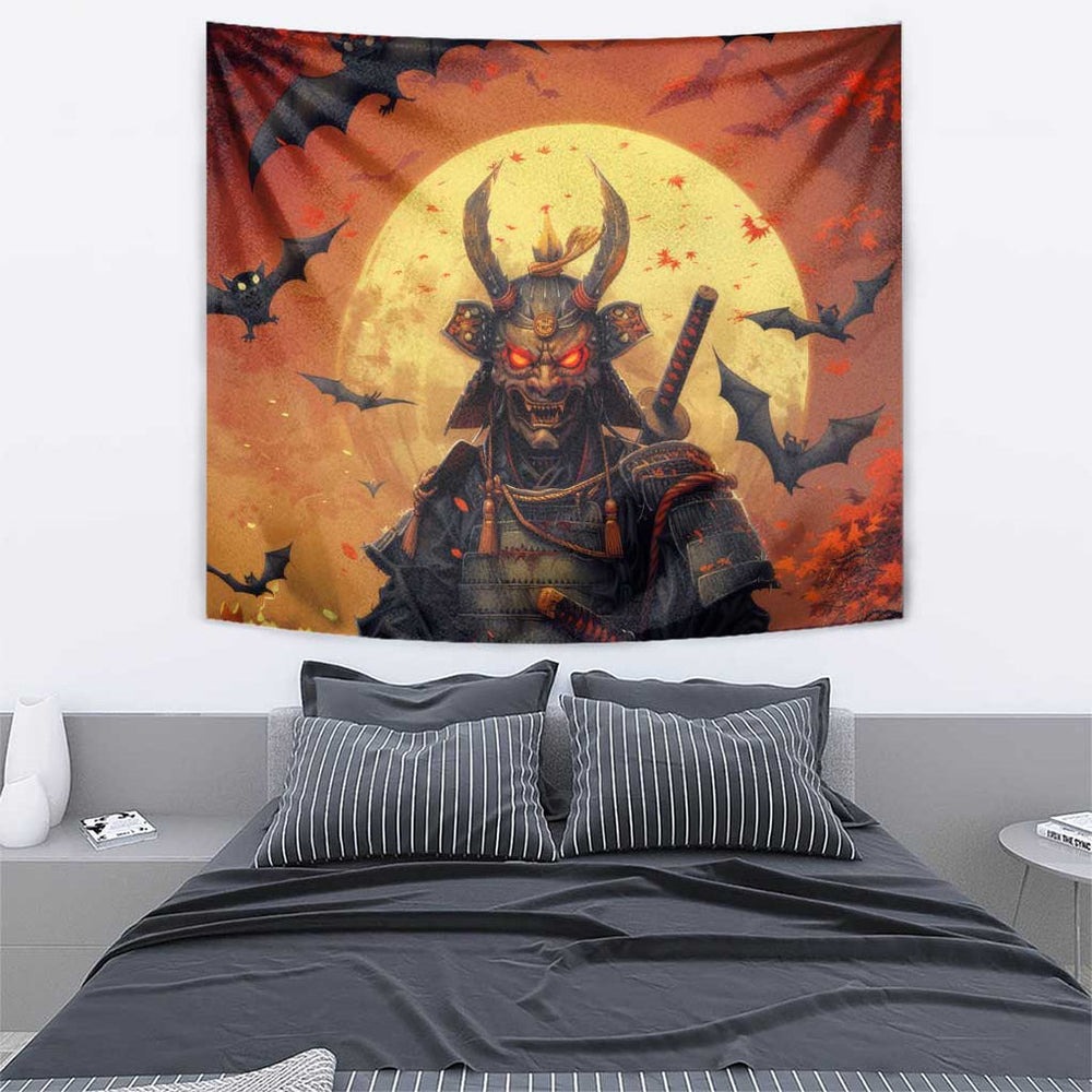 Samurai Halloween Tapestry Japan Art Style TS04 Samurai Halloween Tapestry Japan Art Style TS04