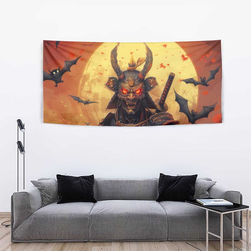 Samurai Halloween Tapestry Japan Art Style TS04 Samurai Halloween Tapestry Japan Art Style TS04