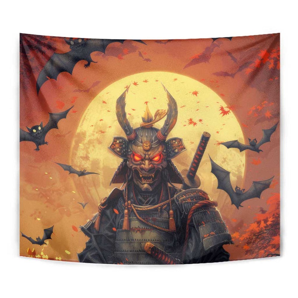 Samurai Halloween Tapestry Japan Art Style TS04 Samurai Halloween Tapestry Japan Art Style TS04