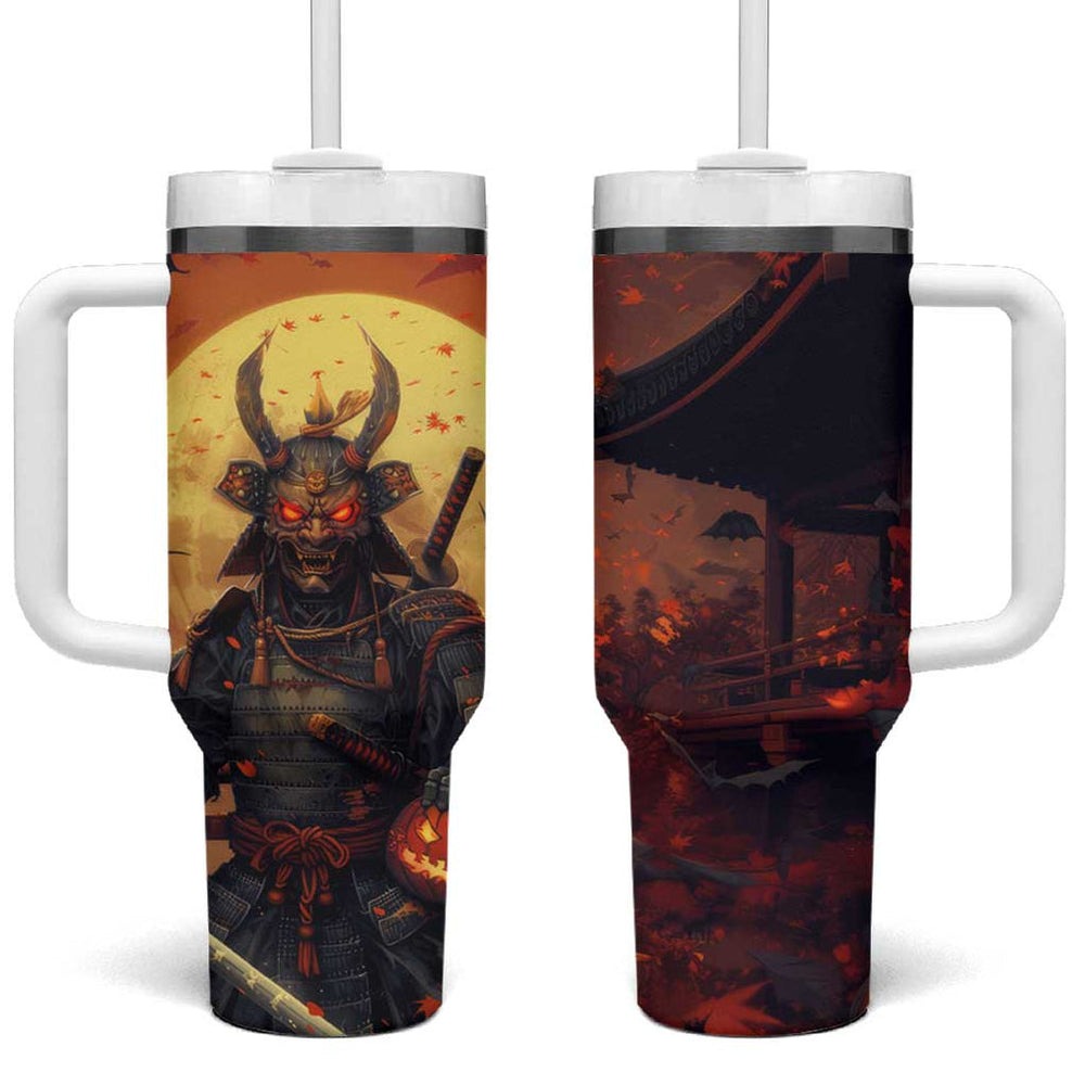 Samurai Halloween Tumbler With Handle Japan Art Style TS04 Samurai Halloween Tumbler With Handle Japan Art Style TS04