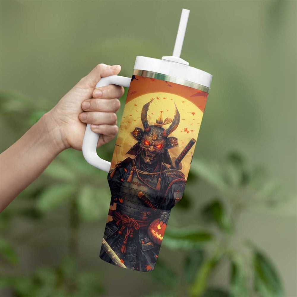 Samurai Halloween Tumbler With Handle Japan Art Style TS04 Samurai Halloween Tumbler With Handle Japan Art Style TS04