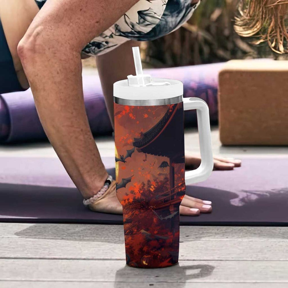 Samurai Halloween Tumbler With Handle Japan Art Style TS04 Samurai Halloween Tumbler With Handle Japan Art Style TS04