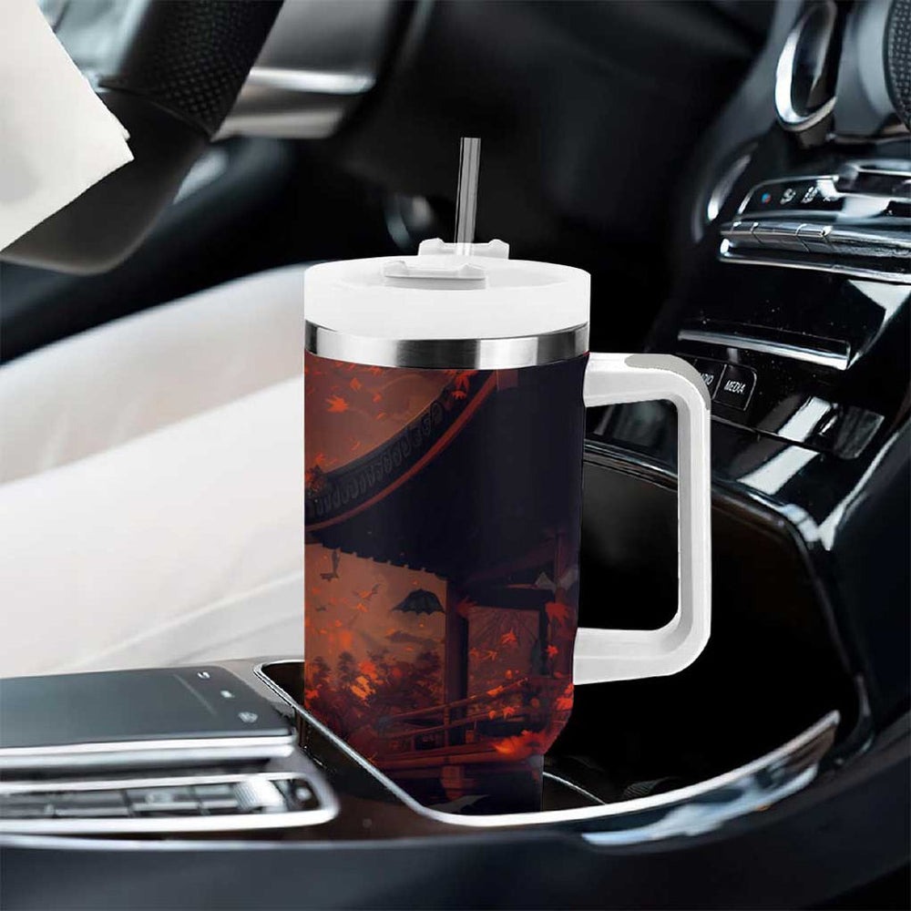 Samurai Halloween Tumbler With Handle Japan Art Style TS04 Samurai Halloween Tumbler With Handle Japan Art Style TS04