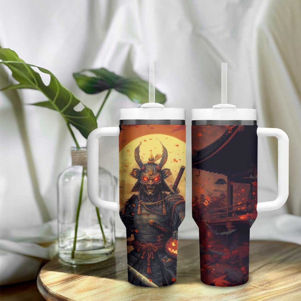 Samurai Halloween Tumbler With Handle Japan Art Style TS04 Samurai Halloween Tumbler With Handle Japan Art Style TS04
