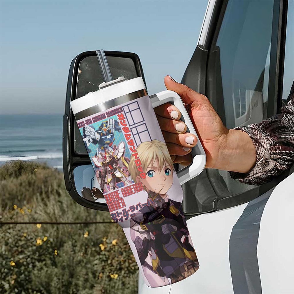 Sandrock x Quatre Raberba Winner Gundam Wing Endless Tumbler With Handle Japan Anime Style TS04 Sandrock x Quatre Raberba Winner Gundam Wing Endless Tumbler With Handle Japan Anime Style TS04