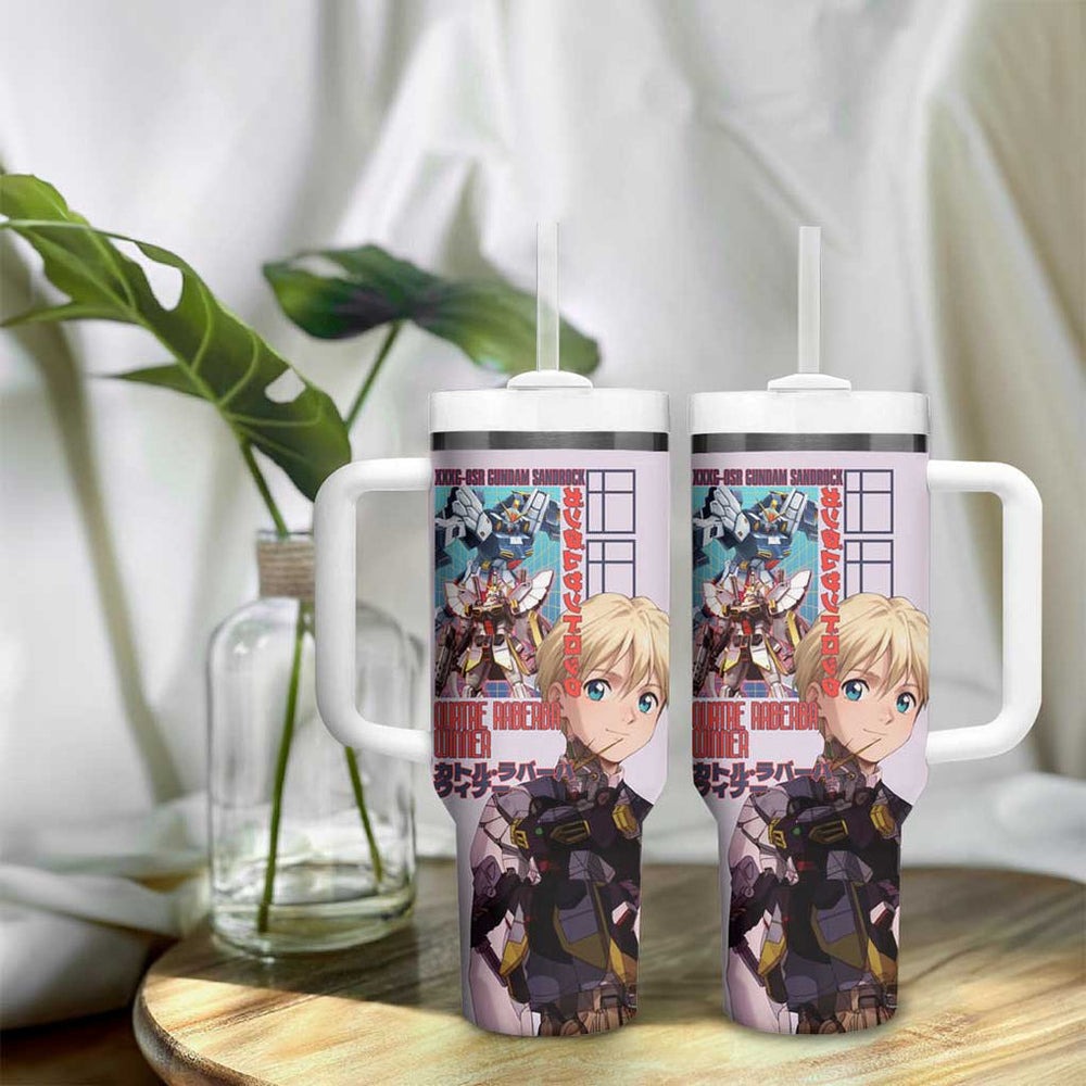 Sandrock x Quatre Raberba Winner Gundam Wing Endless Tumbler With Handle Japan Anime Style TS04 Sandrock x Quatre Raberba Winner Gundam Wing Endless Tumbler With Handle Japan Anime Style TS04