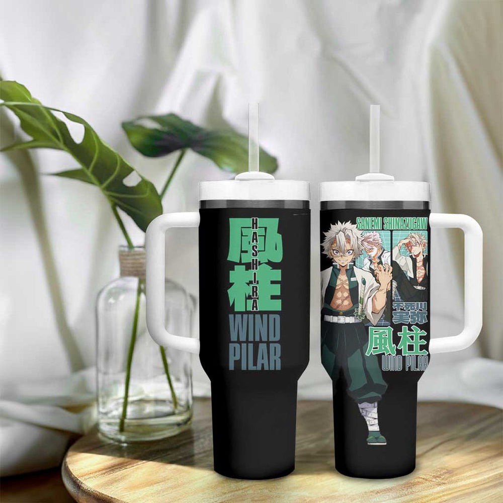 Sanemi Shinazugawa V2 Demon Slayer Tumbler With Handle Anime Style TS04 Sanemi Shinazugawa V2 Demon Slayer Tumbler With Handle Anime Style TS04
