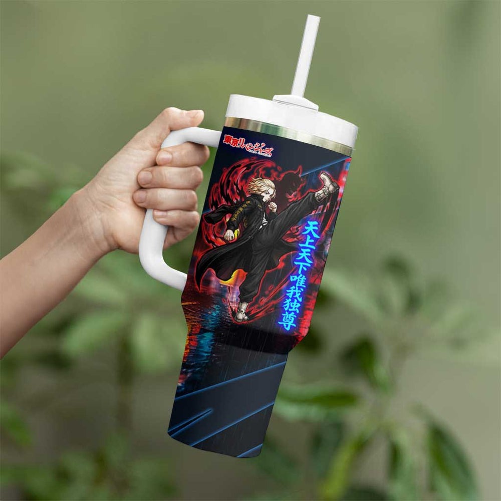 Sano Manjiro Mikey Tumbler With Handle Neon Tokyo Gang Aesthetic Style TS04 Sano Manjiro Mikey Tumbler With Handle Neon Tokyo Gang Aesthetic Style TS04