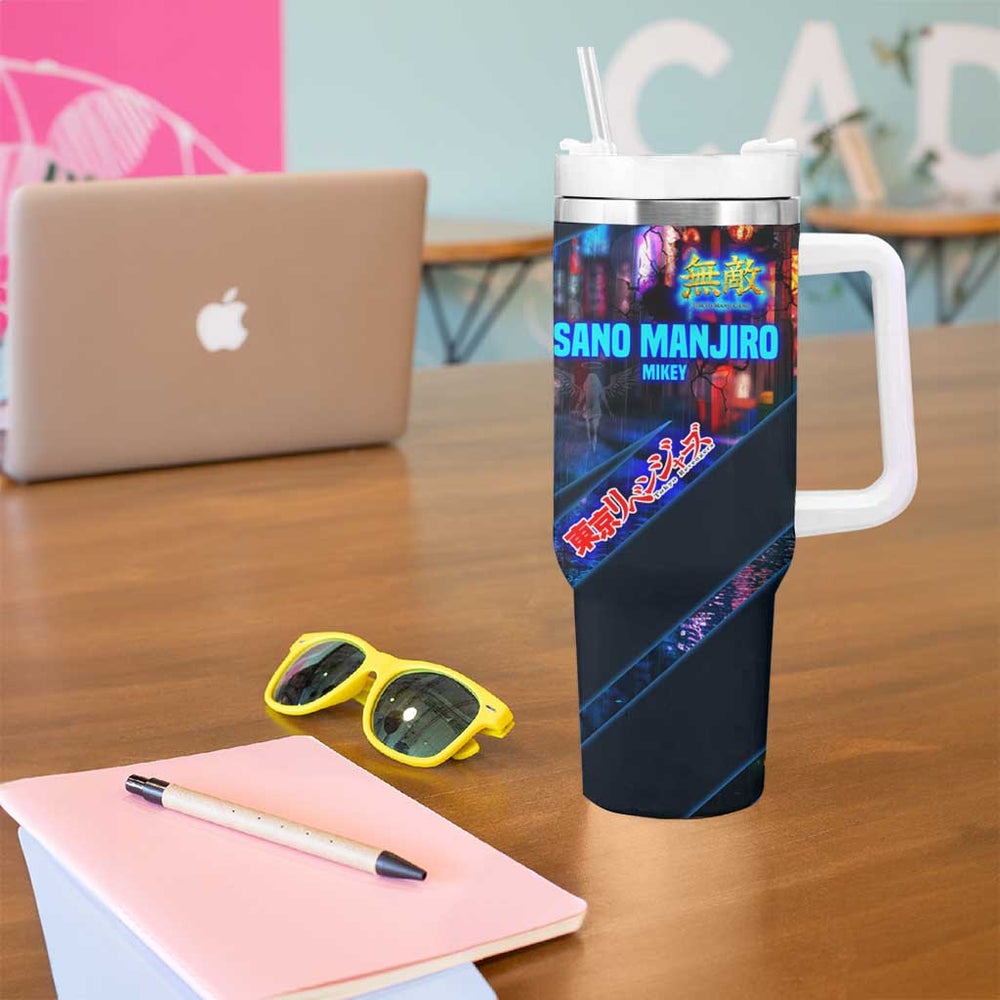 Sano Manjiro Mikey Tumbler With Handle Neon Tokyo Gang Aesthetic Style TS04 Sano Manjiro Mikey Tumbler With Handle Neon Tokyo Gang Aesthetic Style TS04