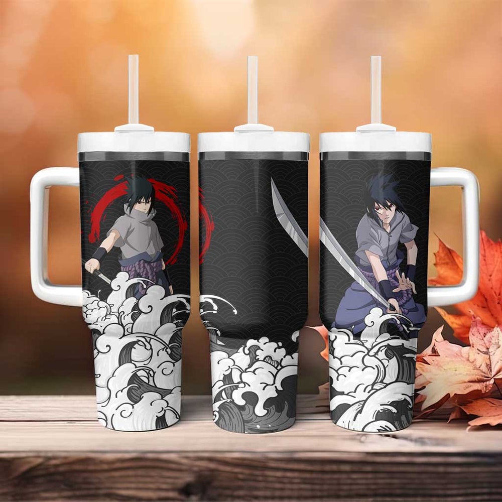 Sasuke Uchiha Japanese Kanagawa - Naruto Tumbler With Handle Anime Japan Style TS04 Sasuke Uchiha Japanese Kanagawa - Naruto Tumbler With Handle Anime Japan Style TS04