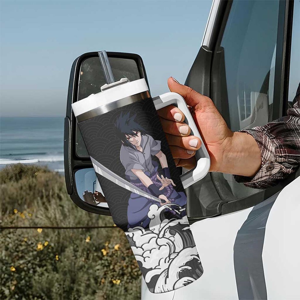 Sasuke Uchiha Japanese Kanagawa - Naruto Tumbler With Handle Anime Japan Style TS04 Sasuke Uchiha Japanese Kanagawa - Naruto Tumbler With Handle Anime Japan Style TS04