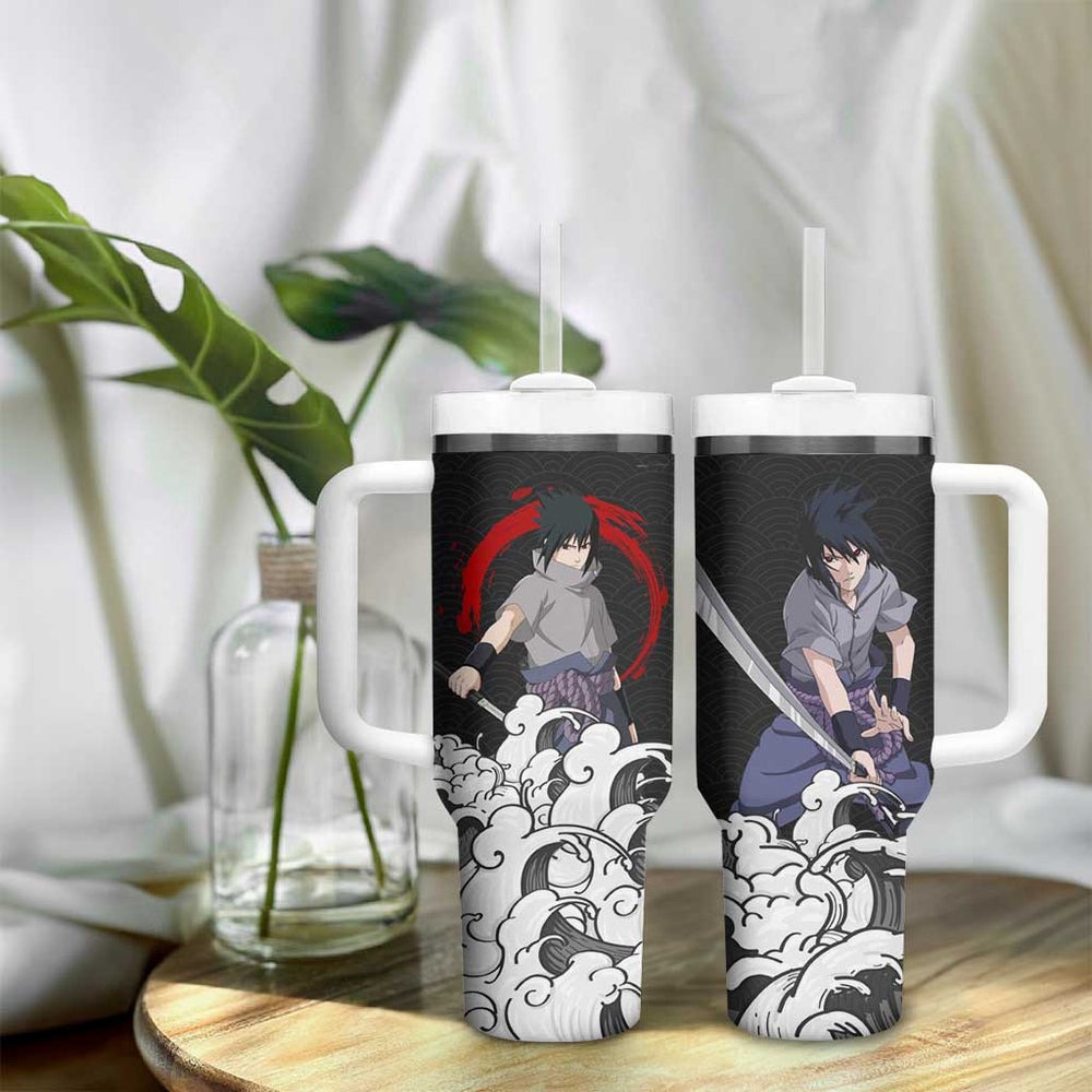 Sasuke Uchiha Japanese Kanagawa - Naruto Tumbler With Handle Anime Japan Style TS04 Sasuke Uchiha Japanese Kanagawa - Naruto Tumbler With Handle Anime Japan Style TS04