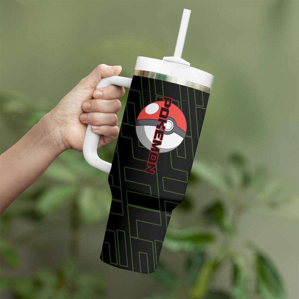 Sceptile Poké Tumbler With Handle Neon Retro Anime Style TS04 Sceptile Poké Tumbler With Handle Neon Retro Anime Style TS04
