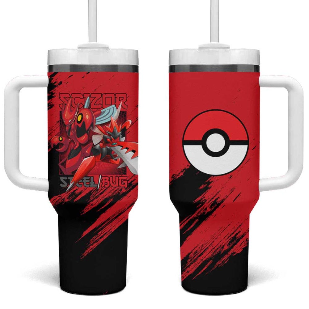 Scizor Poke Tumbler With Handle Anime Style TS04