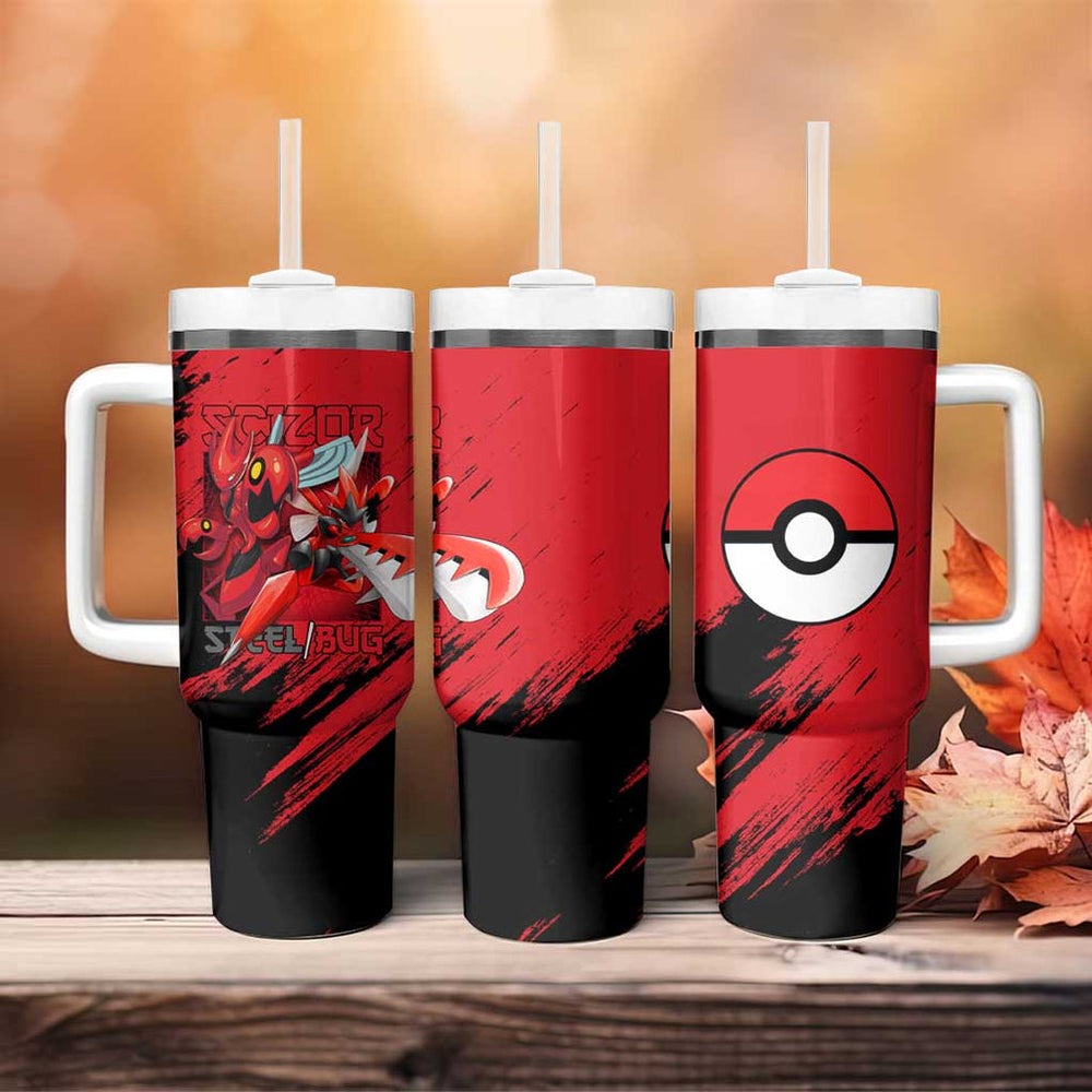 Scizor Poke Tumbler With Handle Anime Style TS04