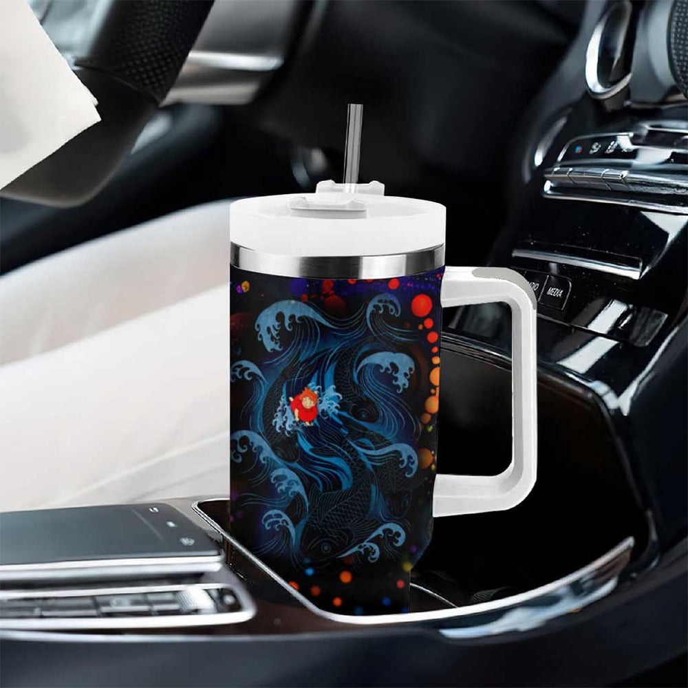 Sea Creatures Ponyo Studio Ghibli Tumbler With Handle Trippy Style TS04 Sea Creatures Ponyo Studio Ghibli Tumbler With Handle Trippy Style TS04