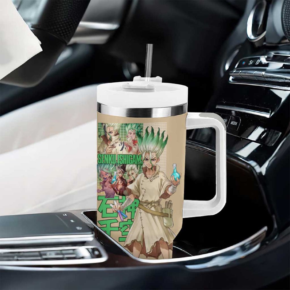 Senku Ishigami Dr. Stone Tumbler With Handle with Science Experiment Pose and Innovative Genius Design TS04 Senku Ishigami Dr. Stone Tumbler With Handle with Science Experiment Pose and Innovative Genius Design TS04