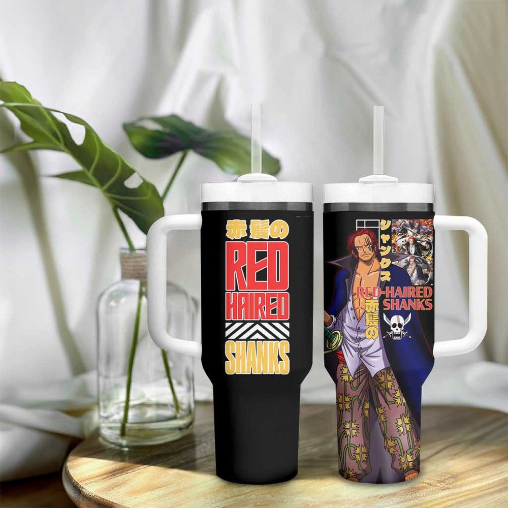 Shanks V2 One Piece Tumbler With Handle Anime Style TS04 Shanks V2 One Piece Tumbler With Handle Anime Style TS04
