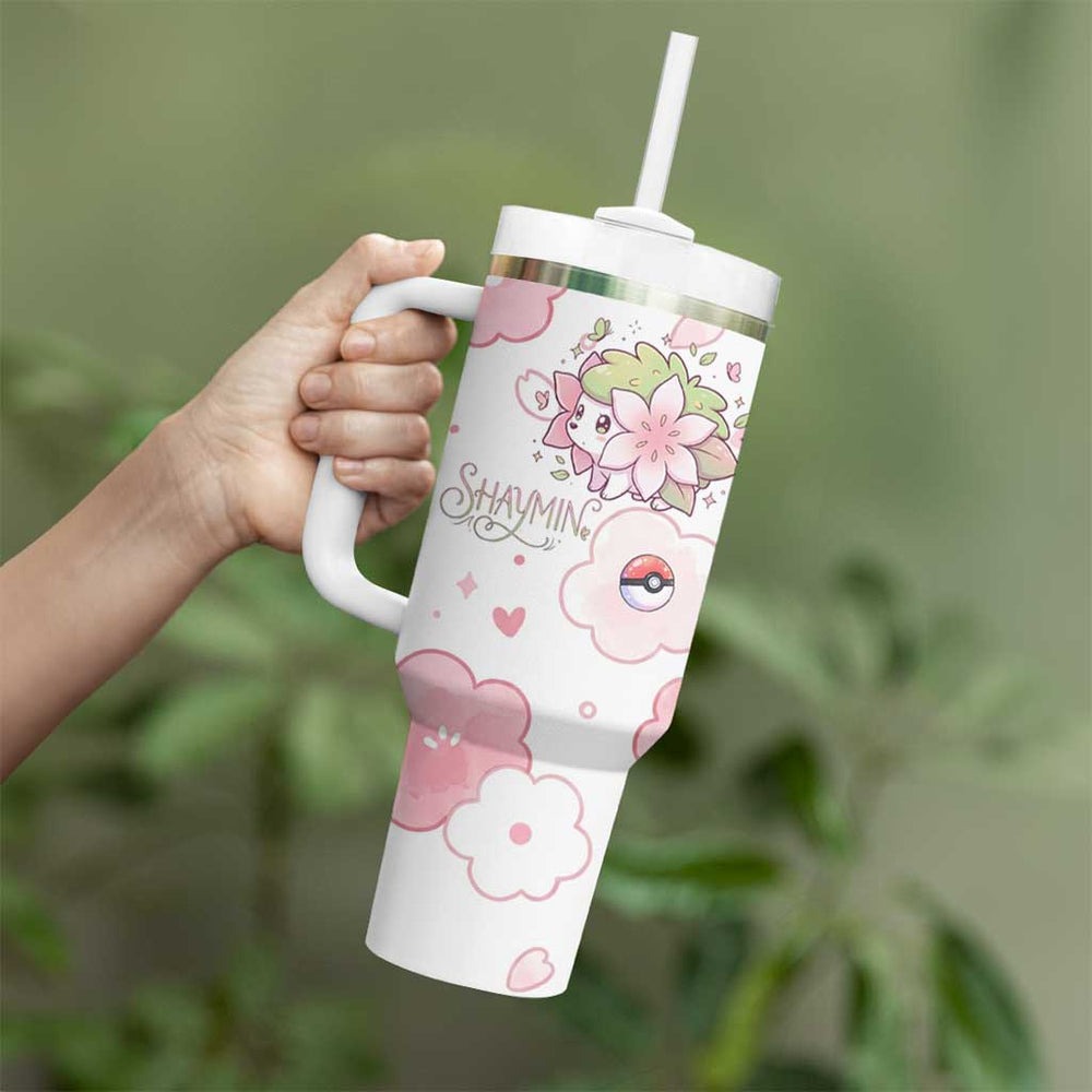 Shaymin Tumbler With Handle Floral Pastel Blossom Art TS04 Shaymin Tumbler With Handle Floral Pastel Blossom Art TS04