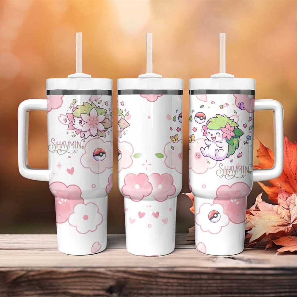 Shaymin Tumbler With Handle Floral Pastel Blossom Art TS04 Shaymin Tumbler With Handle Floral Pastel Blossom Art TS04
