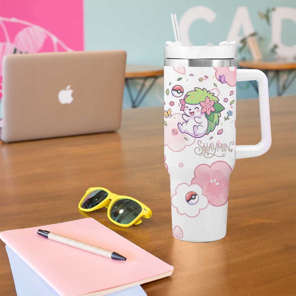 Shaymin Tumbler With Handle Floral Pastel Blossom Art TS04 Shaymin Tumbler With Handle Floral Pastel Blossom Art TS04