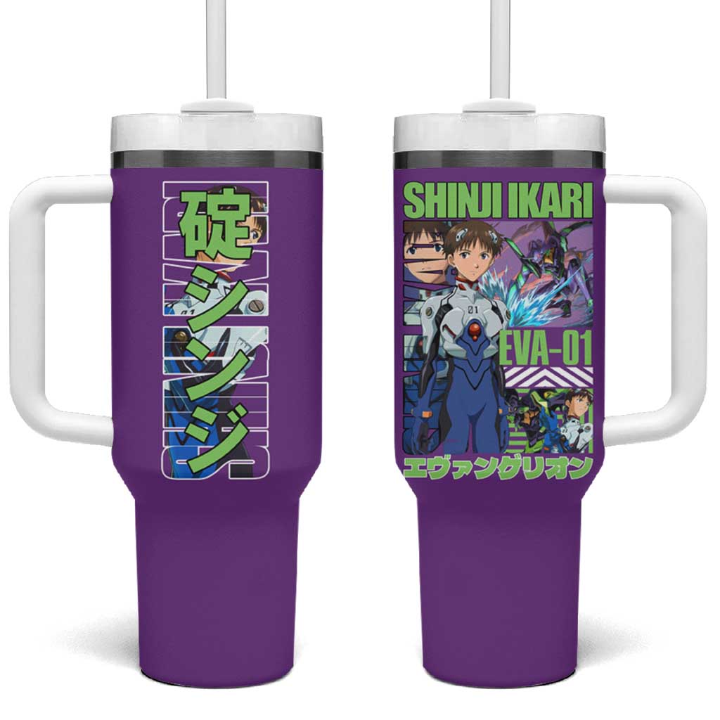 Shinji Ikari x Eva 01 Neon Genesis Evangelion Tumbler With Handle Anime Style TS04