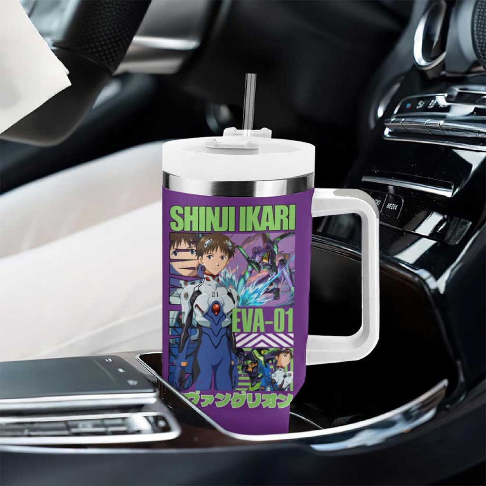 Shinji Ikari x Eva 01 Neon Genesis Evangelion Tumbler With Handle Anime Style TS04