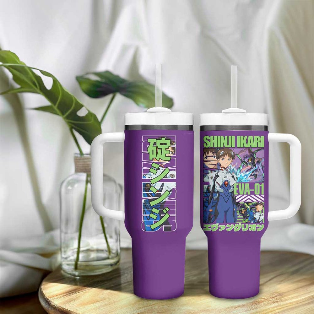 Shinji Ikari x Eva 01 Neon Genesis Evangelion Tumbler With Handle Anime Style TS04