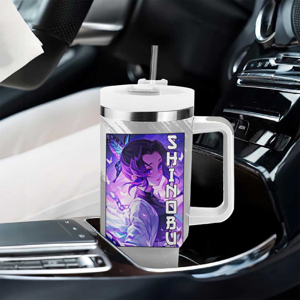 Shinobu Kochou - Demon Slayer Tumbler With Handle Anime Style TS04 Shinobu Kochou - Demon Slayer Tumbler With Handle Anime Style TS04