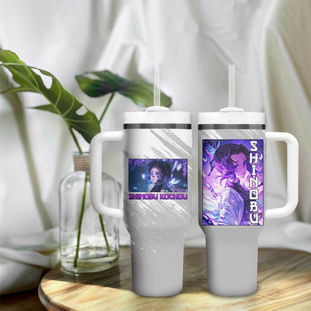 Shinobu Kochou - Demon Slayer Tumbler With Handle Anime Style TS04 Shinobu Kochou - Demon Slayer Tumbler With Handle Anime Style TS04