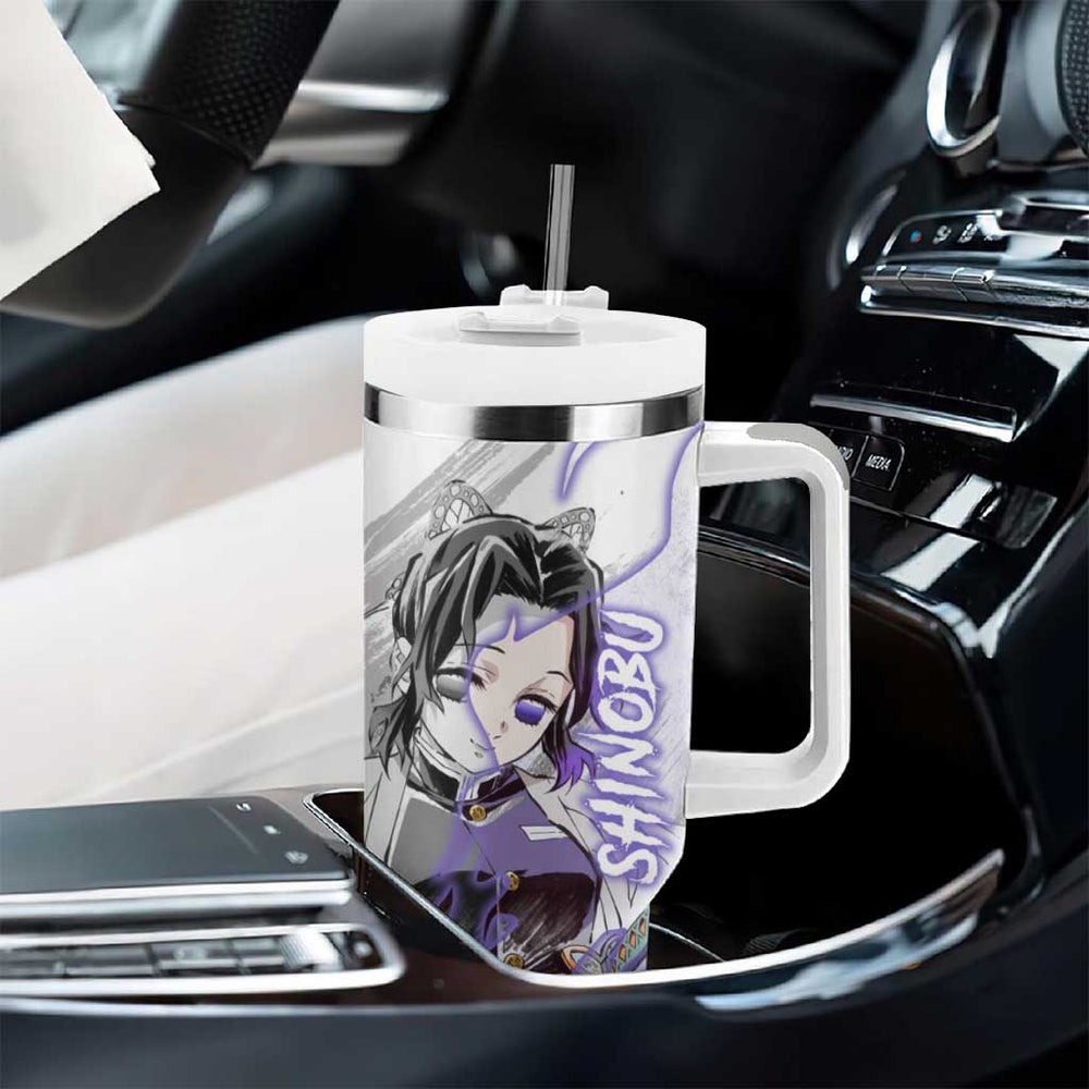 Shinobu Kochou - Semon Slayer Tumbler With Handle Anime Style TS04 Shinobu Kochou - Semon Slayer Tumbler With Handle Anime Style TS04