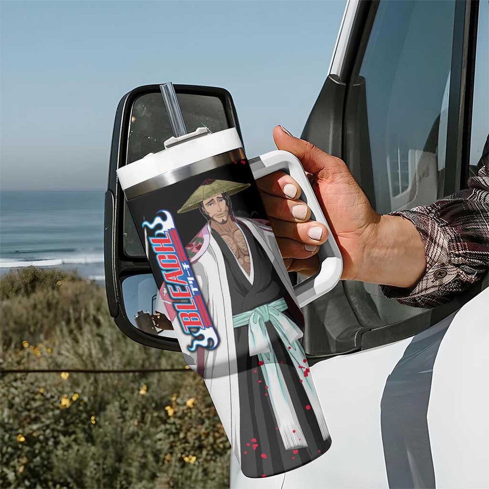 Shunsui Kyoraku - Bleach Tumbler With Handle Anime Style TS04 Shunsui Kyoraku - Bleach Tumbler With Handle Anime Style TS04